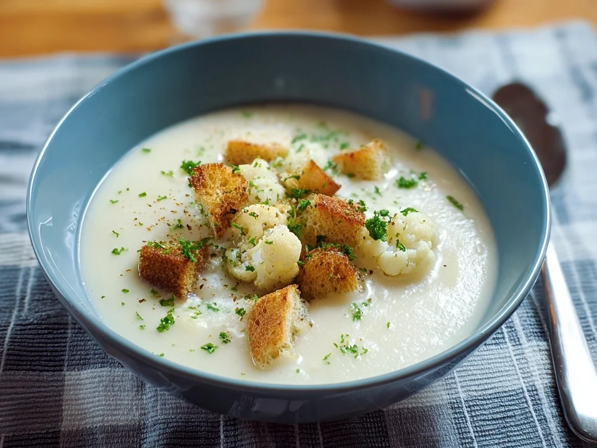 Blitz-Blumenkohlsuppe mit Croûtons - Bild 1
