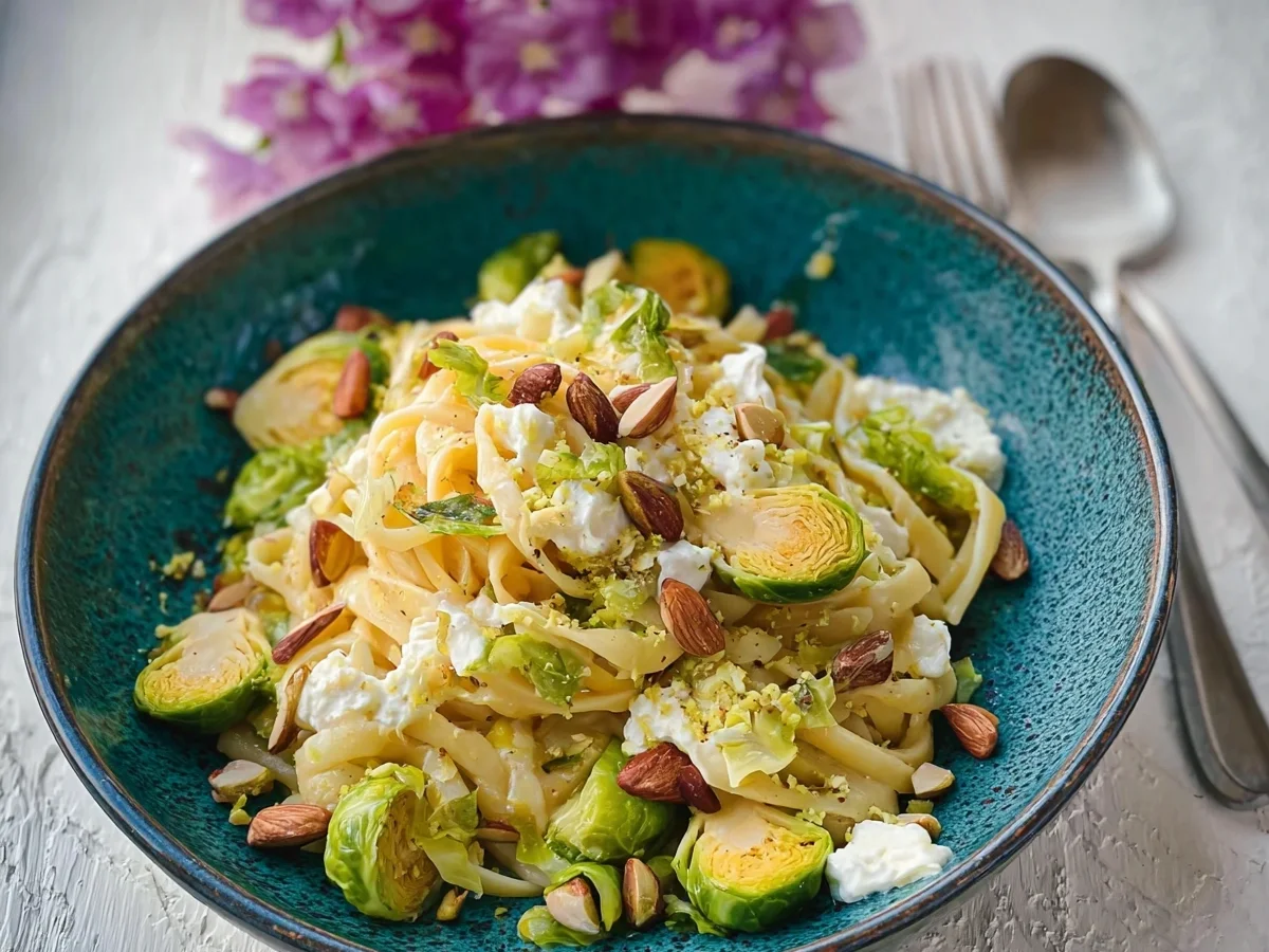 Blitzrezept: Pasta mit Rosenkohl, Mandeln & Ricotta - Bild 2