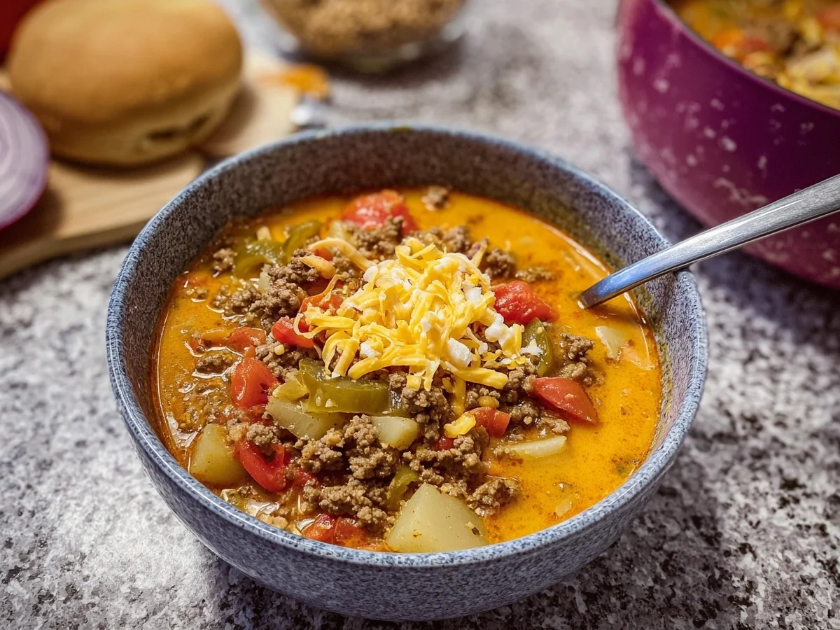 Cheeseburger-Suppe: Schnelles Party-Rezept für alle - Bild 1