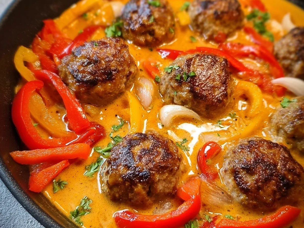 Cremige Hackbällchen in Paprikasoße: Familienrezept - Bild 1