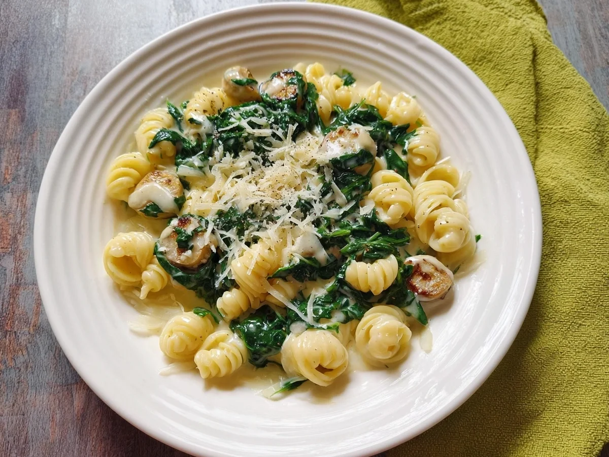 Cremige Pasta mit Sahne-Spinat-Soße schnell & lecker - Bild 2