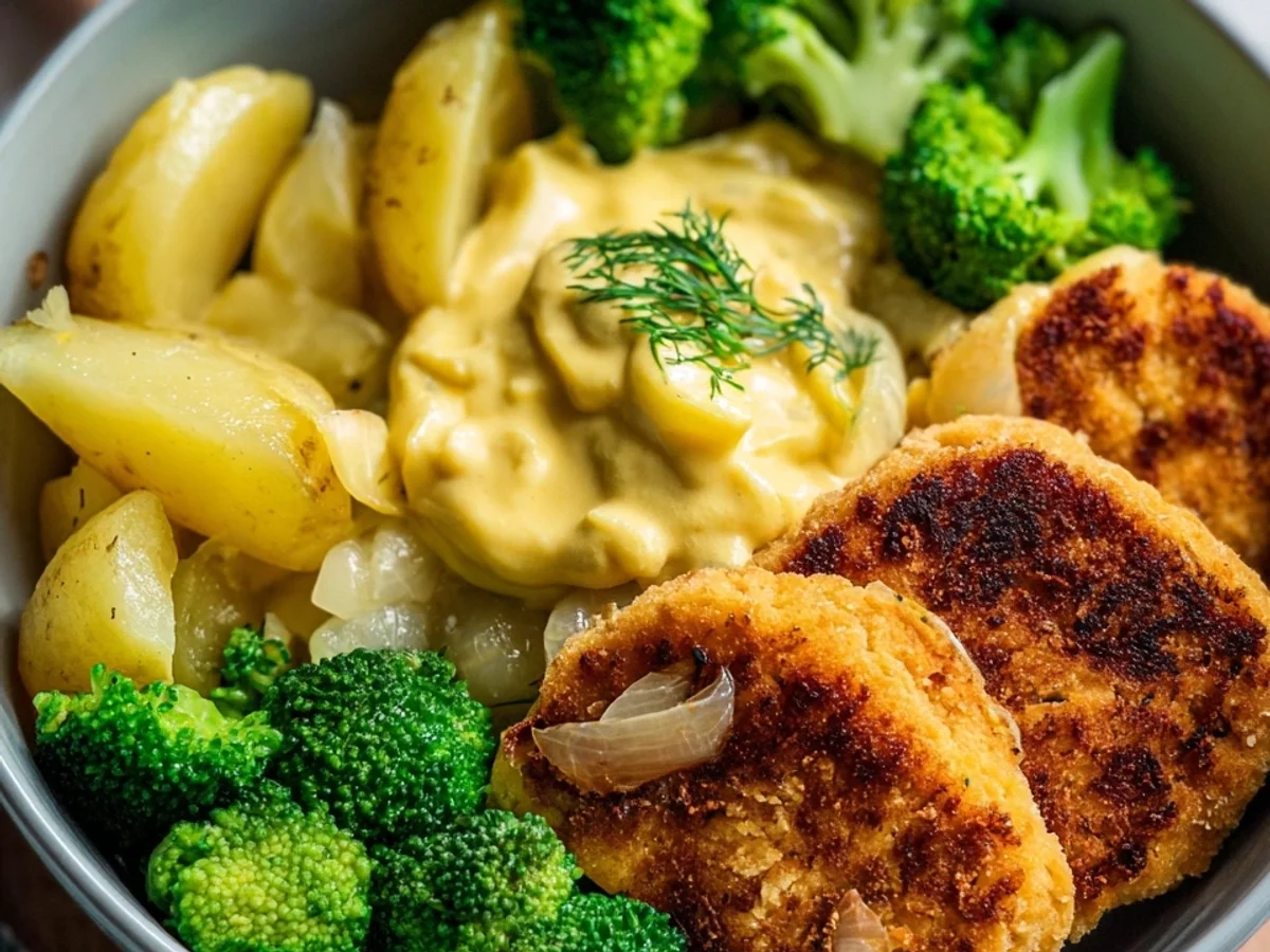 Cremige SoFisch Burger Bowl mit Senfkartoffeln & Brokkoli - Bild 2