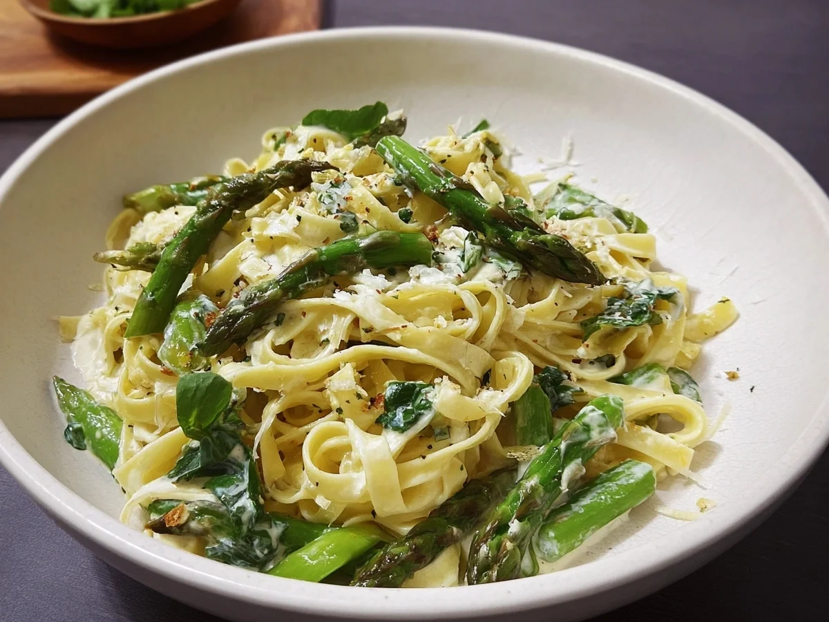 Cremige Tagliatelle mit Grünem Spargel - Bild 2