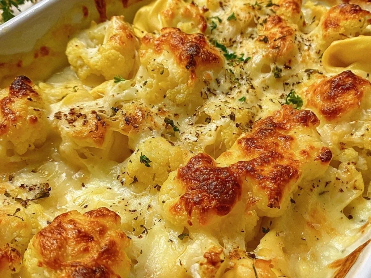 Cremiger Tortellini-Blumenkohl Auflauf mit Käsesoße - Bild 2