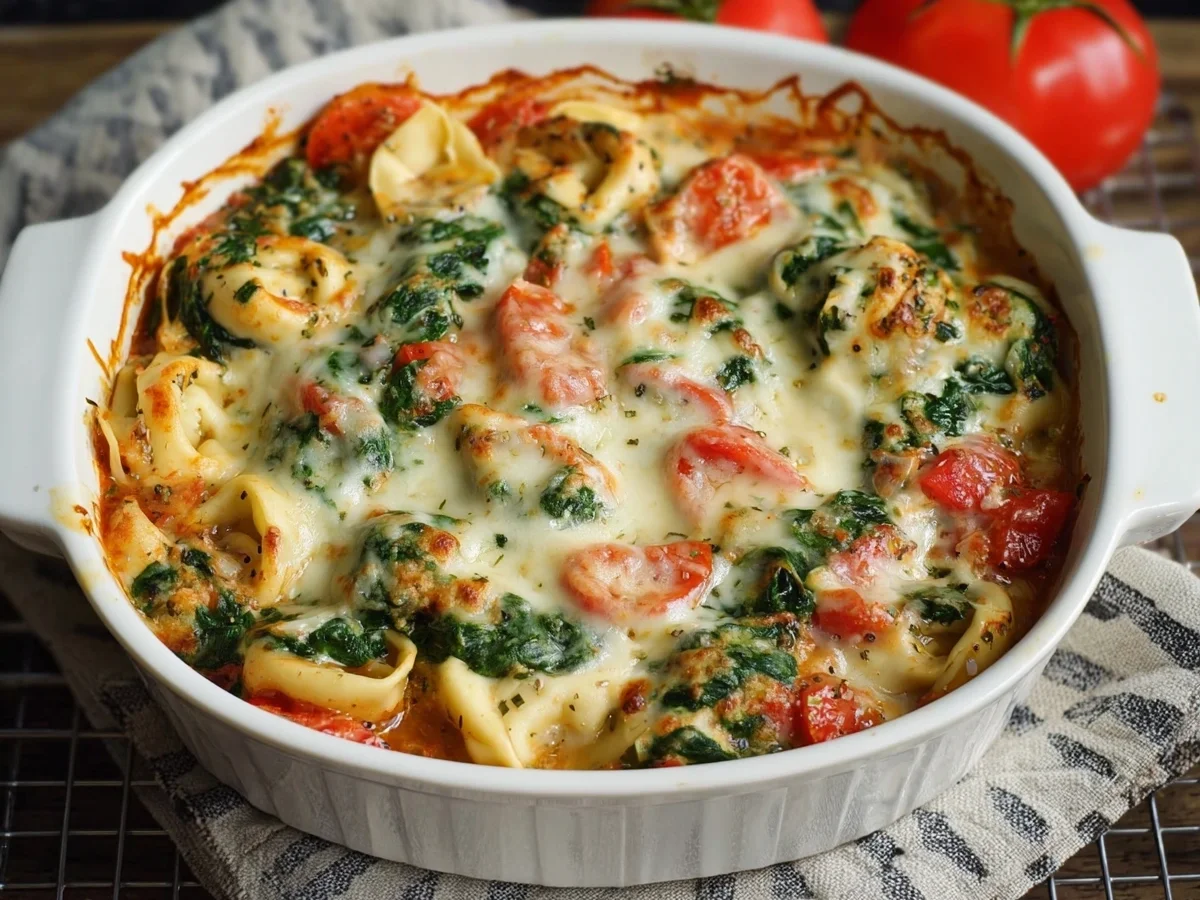 Cremiger Tortellini-Spinat Auflauf mit Tomaten - Bild 2