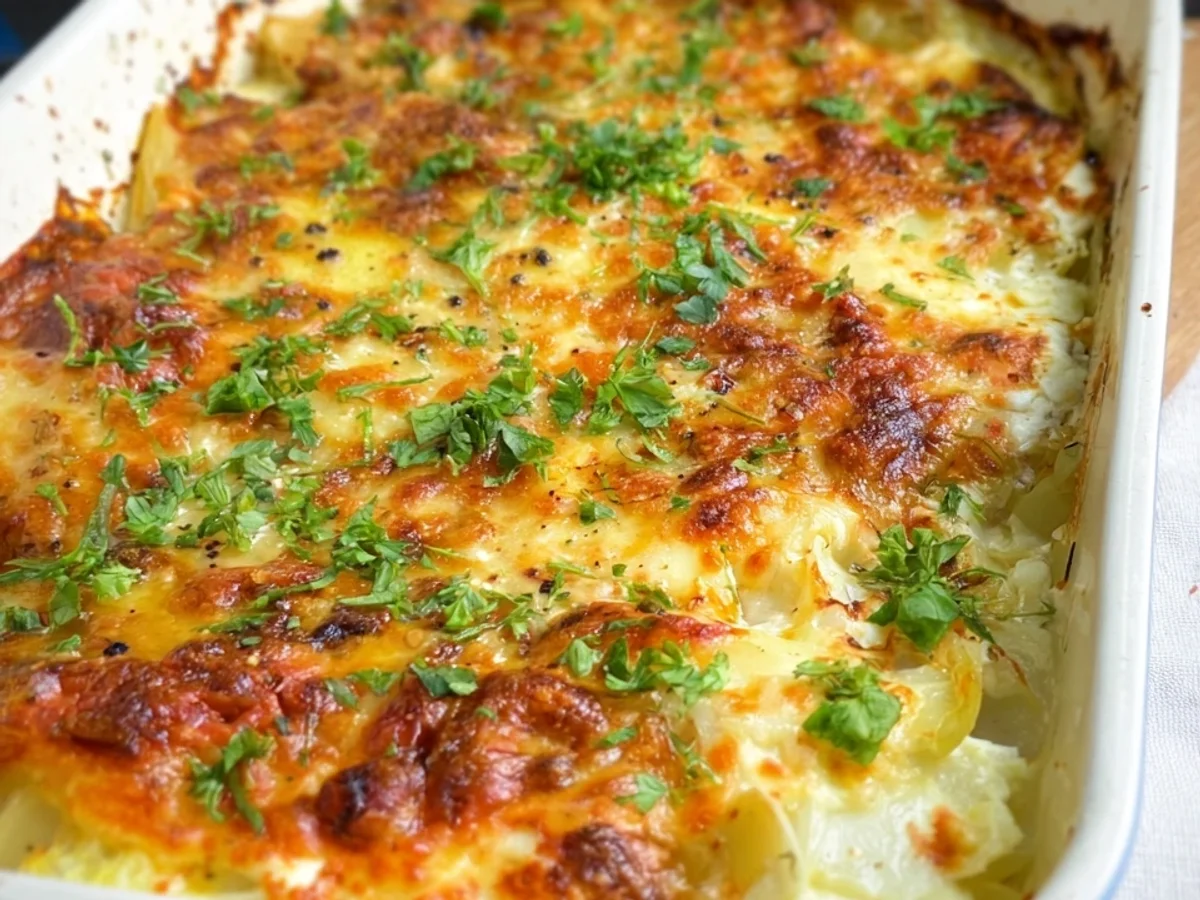 Cremiger Vegetarischer Weißkohlauflauf mit Schafskäse - Bild 1