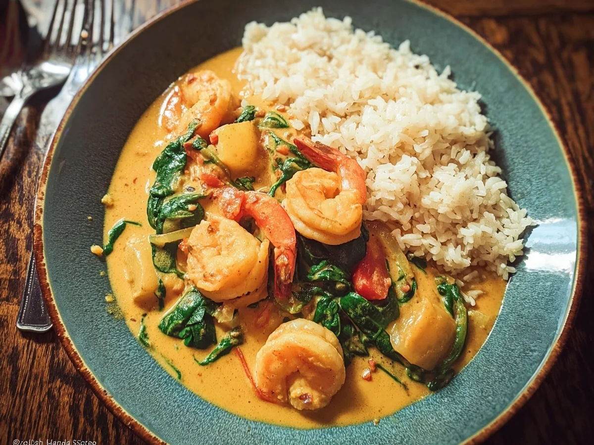 Cremiges Garnelen-Curry mit Kokosmilch & Spinat - Bild 2