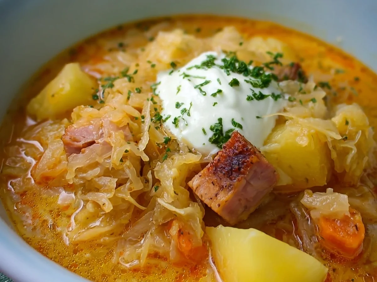 Deftige Sauerkrautsuppe mit Kartoffeln - Bild 1