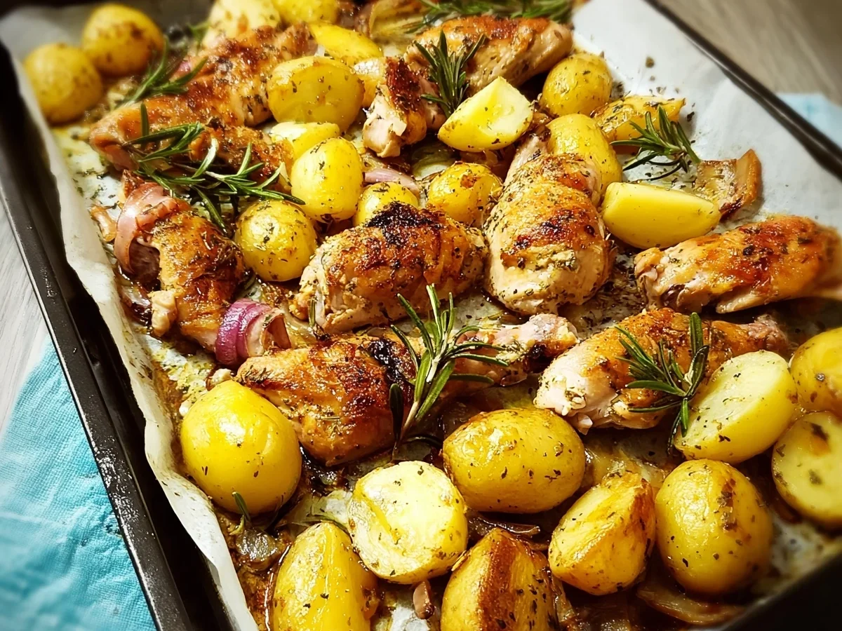 Einfaches Hähnchen-Rosmarinkartoffel-Blech - Bild 1