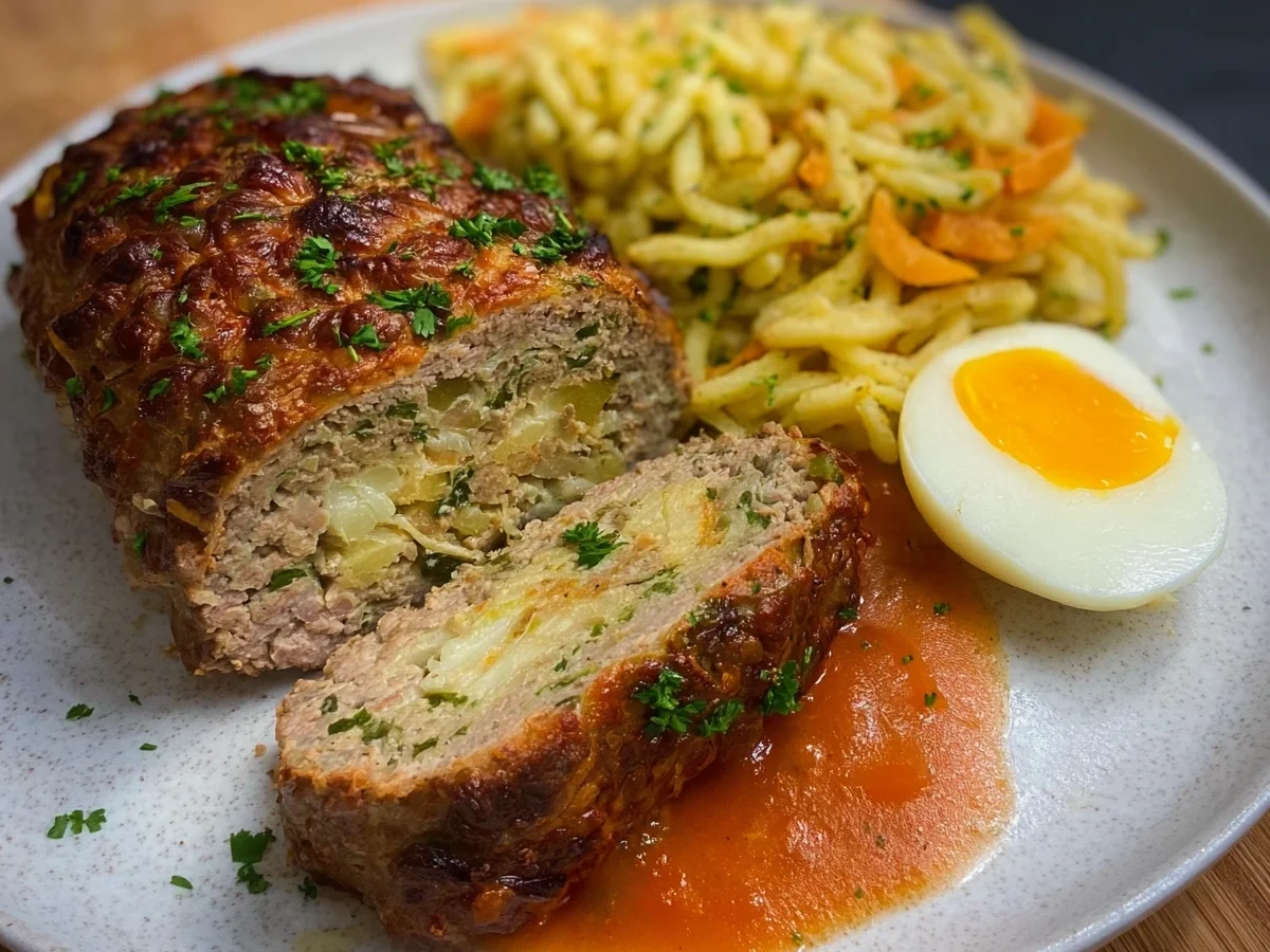 Falscher Hase mit Lamm, Möhren & hausgemachten Spätzle - Bild 1