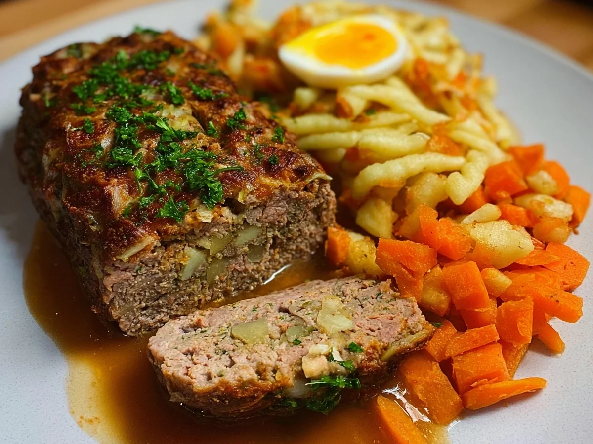 Falscher Hase mit Lamm, Möhren & hausgemachten Spätzle - Bild 2