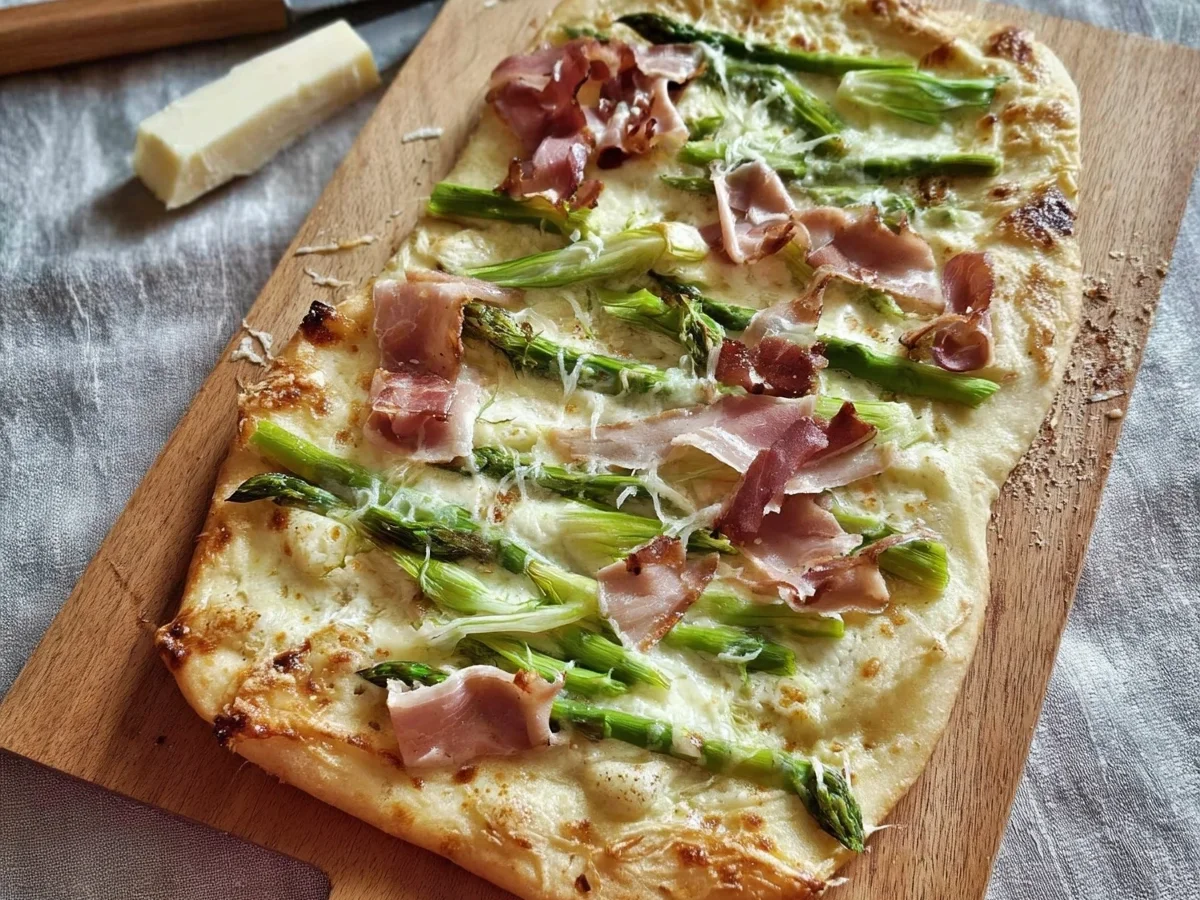 Flammkuchen mit grünem Spargel: Schnell & knusprig - Bild 2
