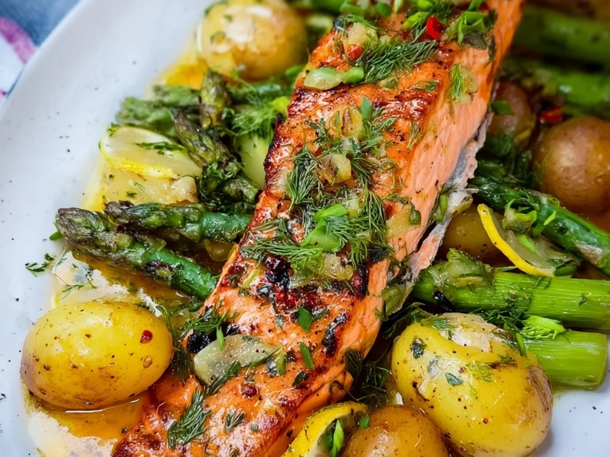 Gefülltes Lachsfilet mit Spargel & Kartoffeln - Bild 2