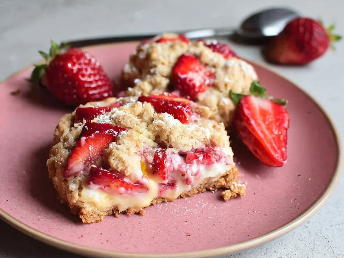 Glutenfreie & vegane Erdbeer-Pudding Streuseltaler - Bild 1