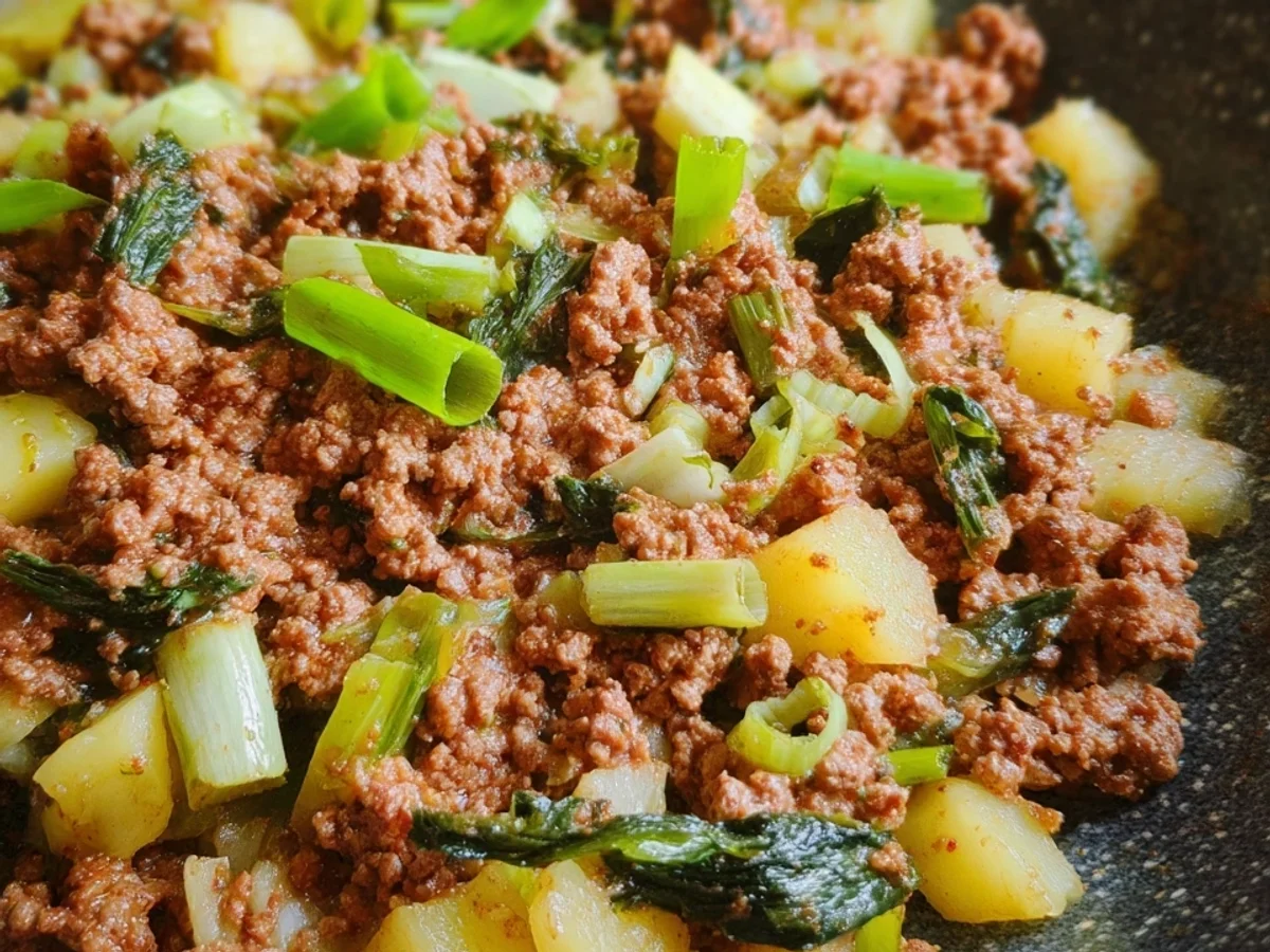 Hackfleisch Lauch Pfanne mit Kartoffeln: Schnell & Einfach - Bild 1