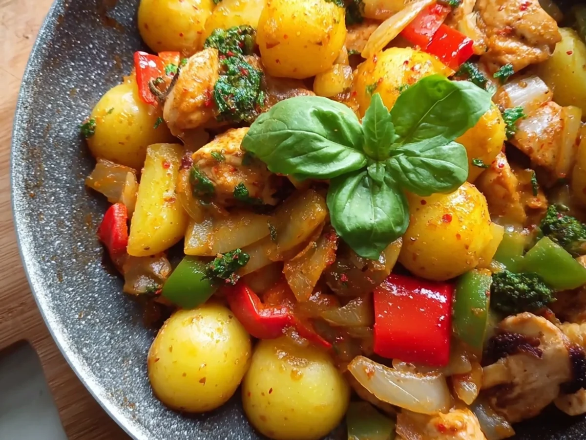 Hähnchen Kartoffel Pfanne mit Gemüse Einfach - Bild 1