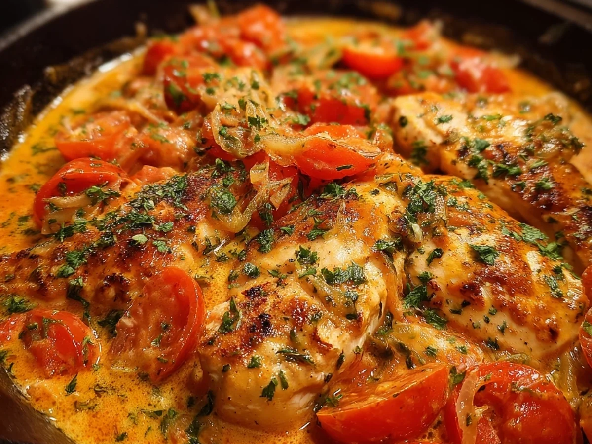 Hähnchenfilets in cremiger Tomaten-Frischkäse-Soße - Bild 2