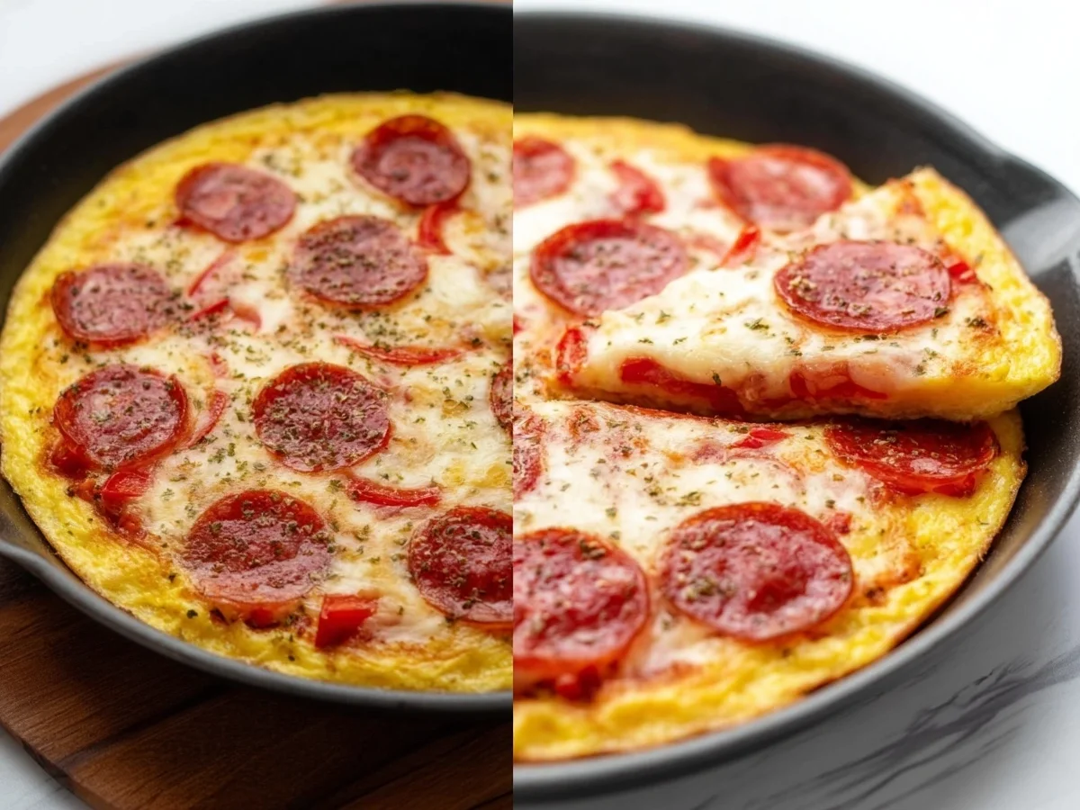 Keto Pizza-Omelette: Schnelles Frühstück - Bild 1