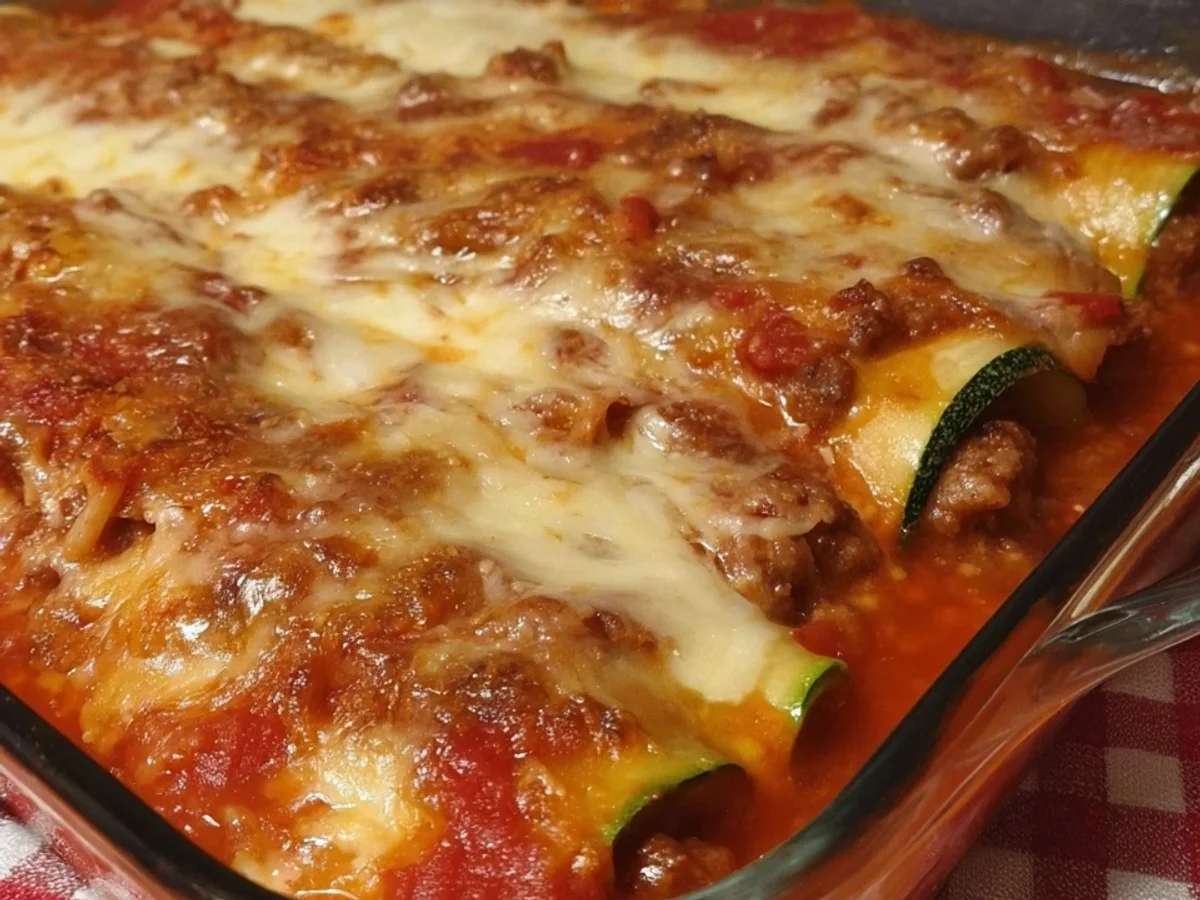 Keto Zucchini Cannelloni mit Hackfleisch & Käse - Bild 1