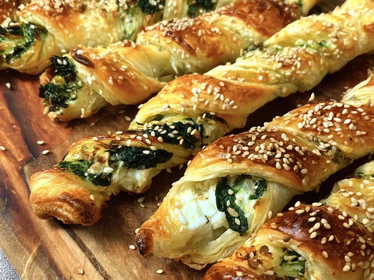Knusprige Feta Spinat Blätterteigstangen: Einfach & Lecker - Bild 1