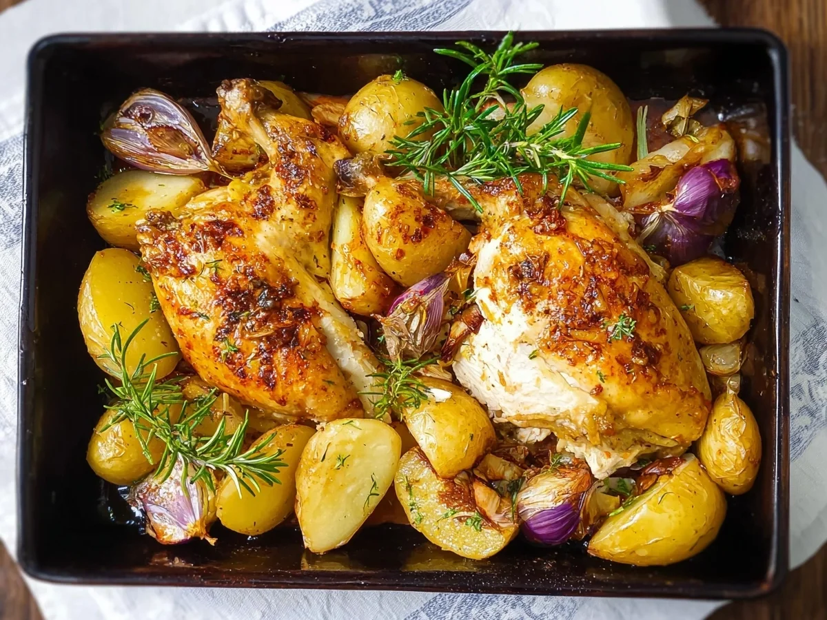 Knuspriges Hähnchen mit Kartoffeln aus dem Ofen - Bild 1