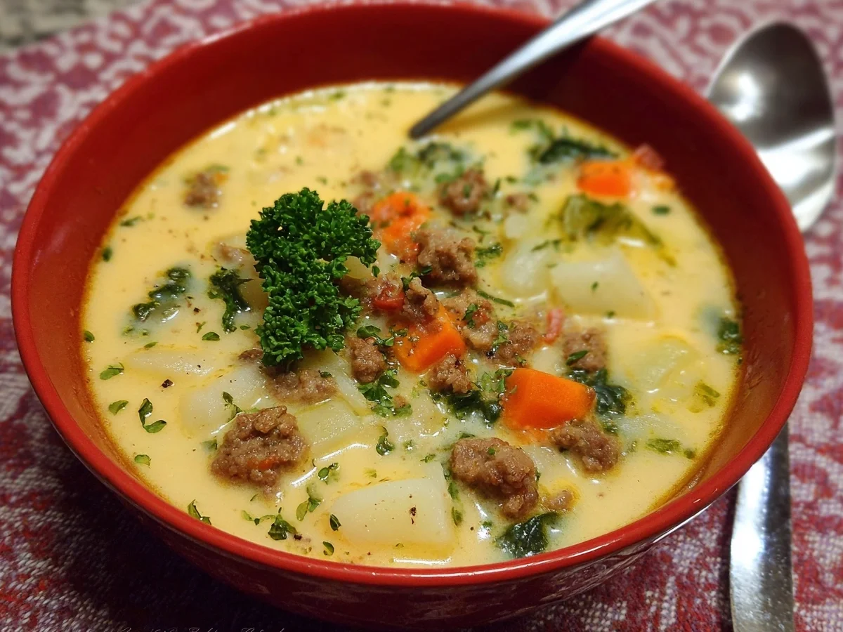 Kohlrabisuppe mit Hackfleisch: Cremig, Würzig, Low Carb - Bild 2