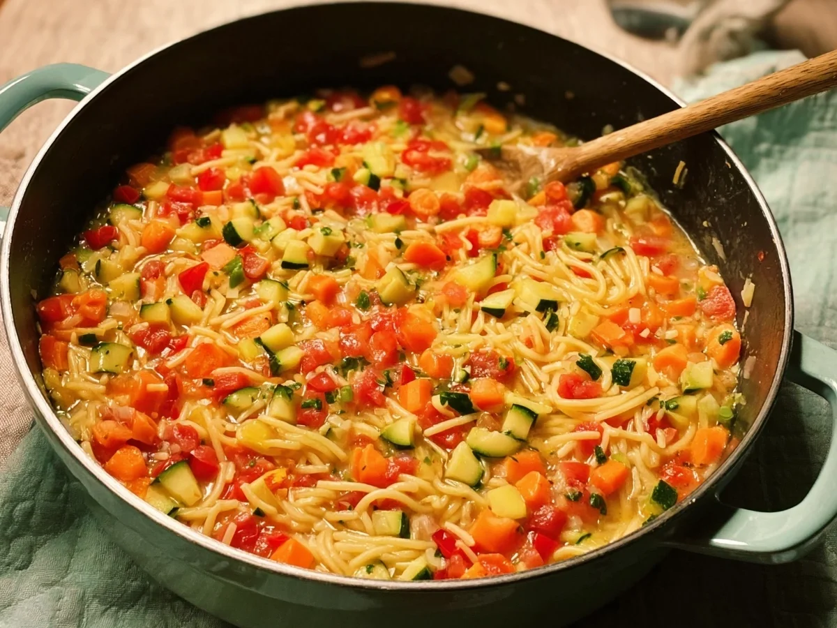 Konfetti-Topf Gemüse-Nudeln: Buntes One-Pot-Gericht - Bild 1