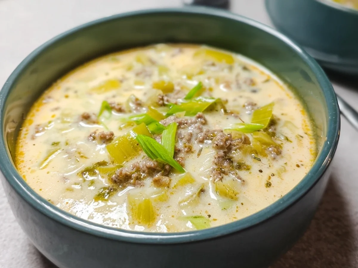 Käse-Lauch-Suppe: Einfach, kalorienarm & Low Carb - Bild 1