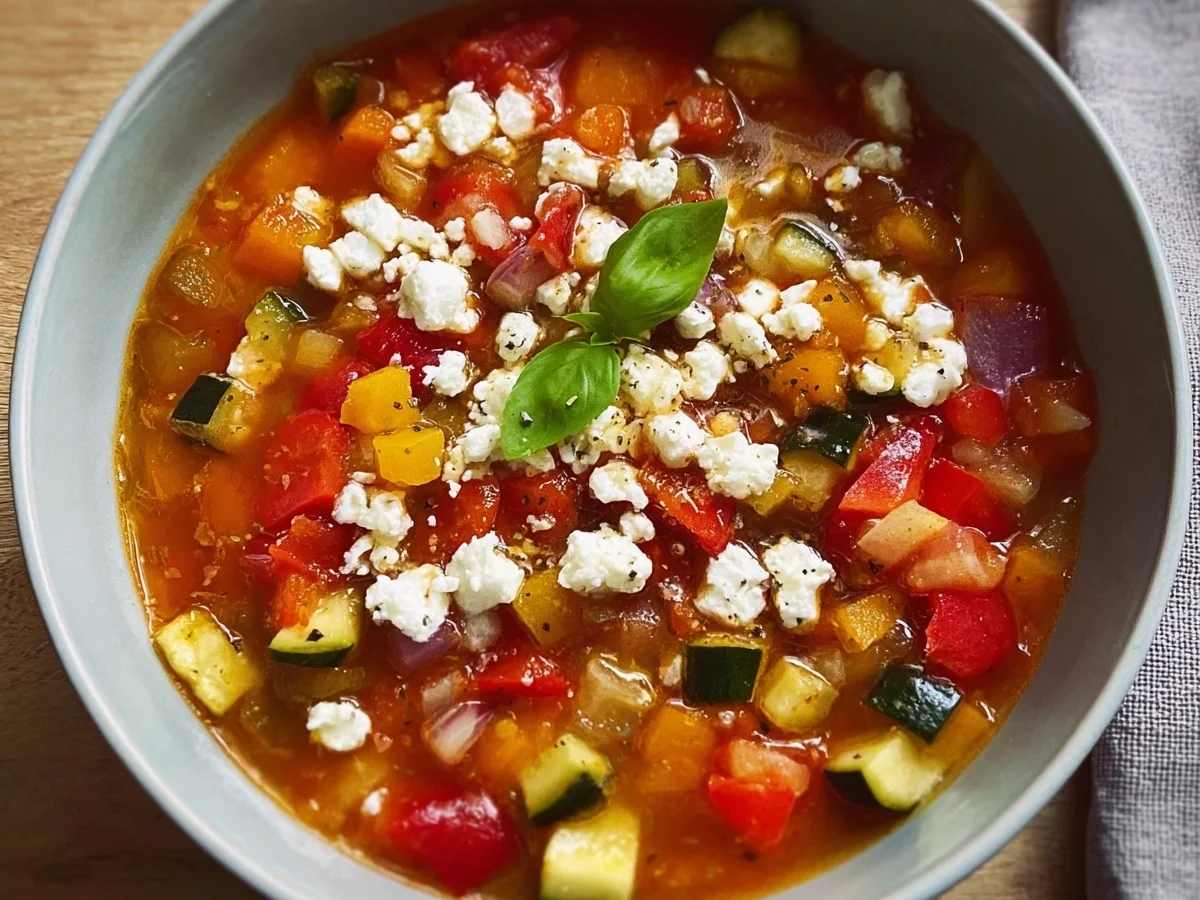 Leichte Ratatouille-Suppe mit Feta - Bild 1