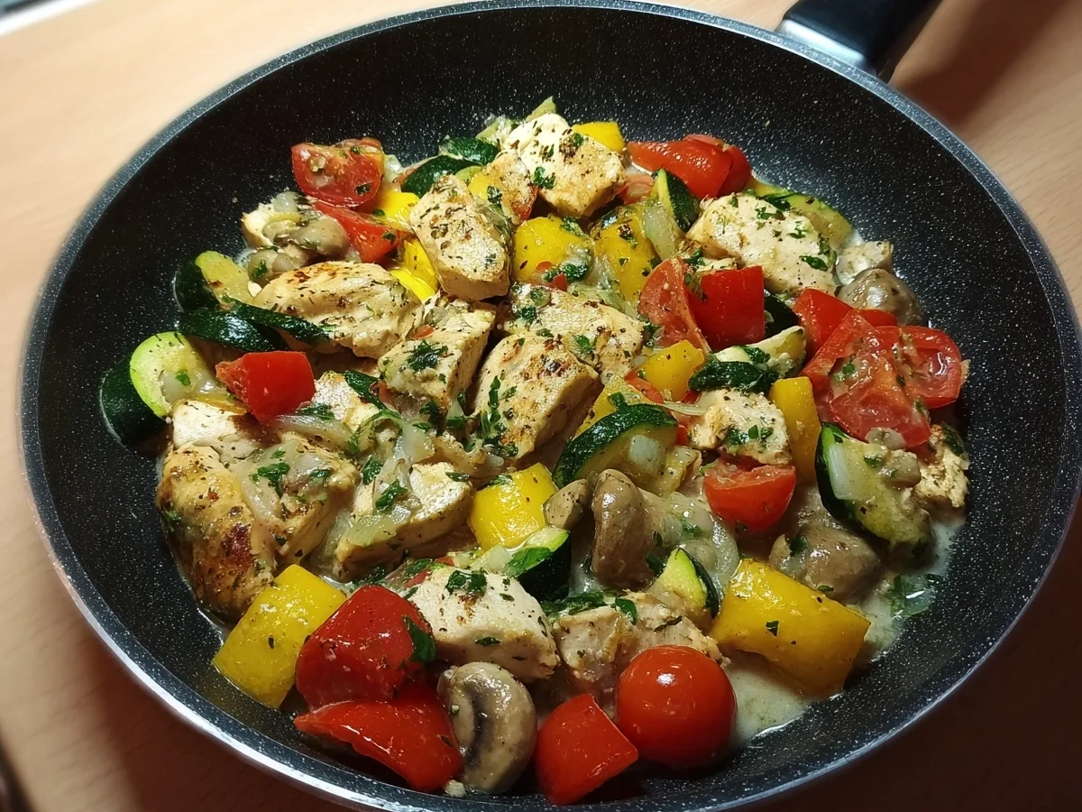 Low Carb Hähnchen-Gemüse-Pfanne: Schnell & Gesund - Bild 1
