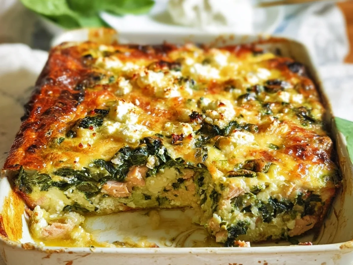 Low Carb Thunfisch-Auflauf: Cremig mit Spinat & Feta - Bild 1