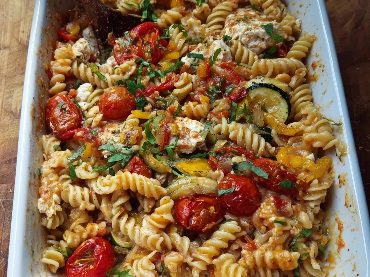 Mediterrane Feta Pasta aus dem Ofen: Einfaches Hauptgericht - Bild 1