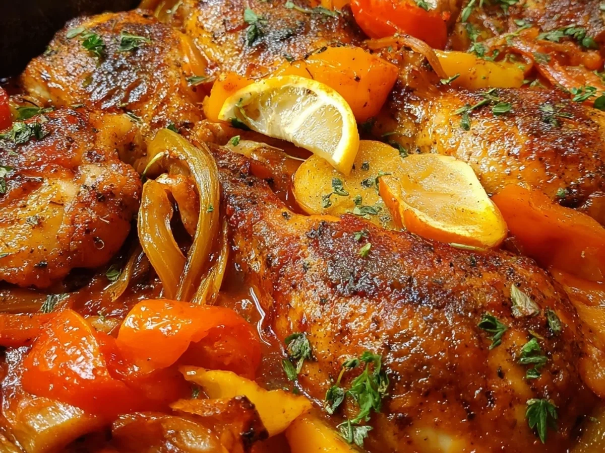 Ofenhähnchen mit Kartoffeln, Paprika & Lauch in Tomatensoße - Bild 2