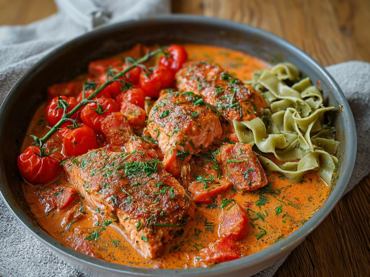Ofenlachs in cremiger Tomaten-Sahnesoße: Schnell & Lecker - Bild 1