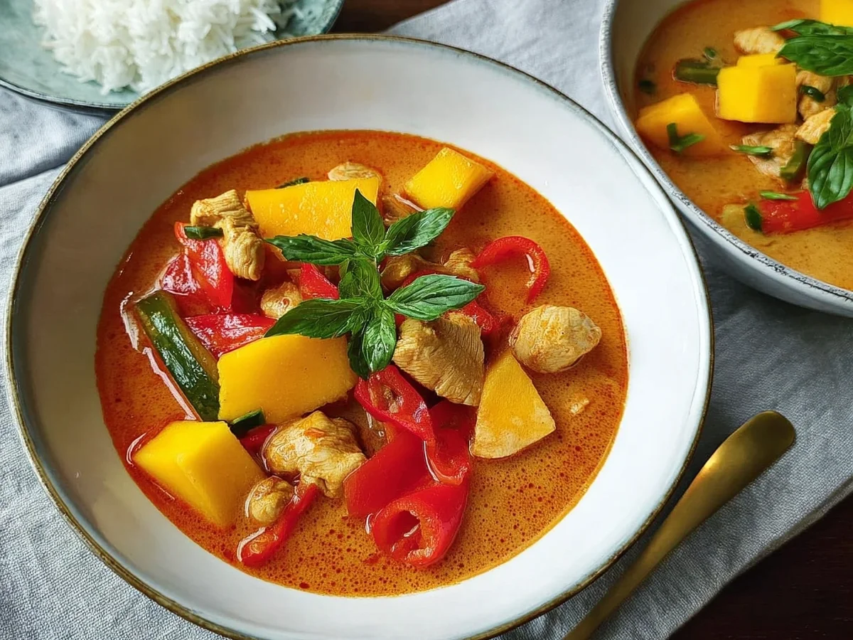 Rotes Thai-Hühnchen-Curry mit Mango - Bild 2