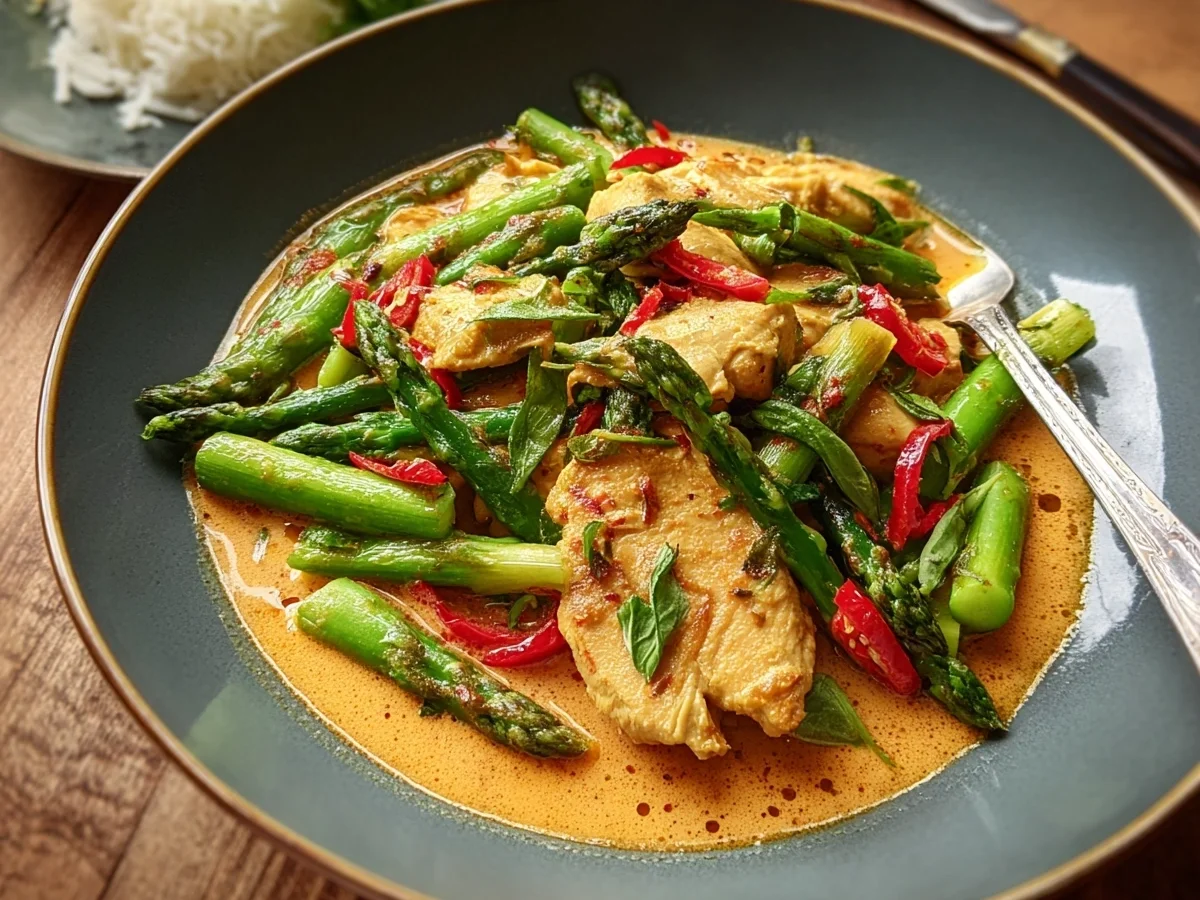 Scharfes Thai Curry-Huhn mit grünem Spargel - Bild 2
