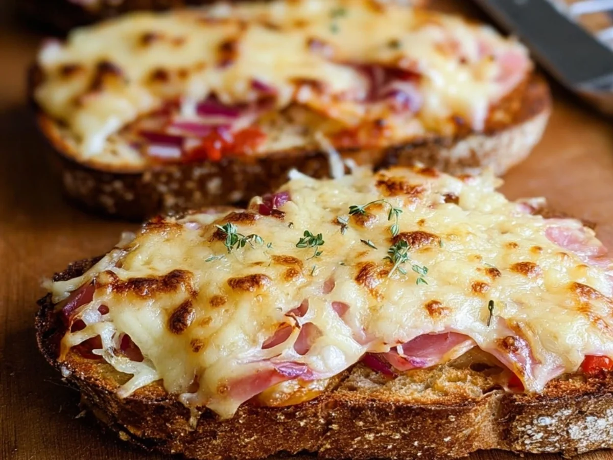 Schnelle überbackene Brote mit Puten-Schinken & Käse - Bild 1