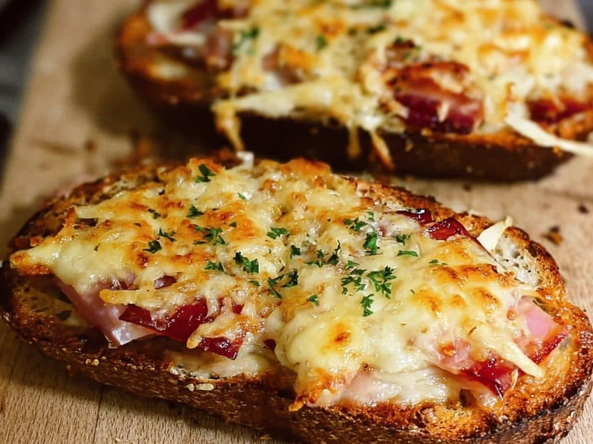 Schnelle überbackene Brote mit Puten-Schinken & Käse - Bild 2