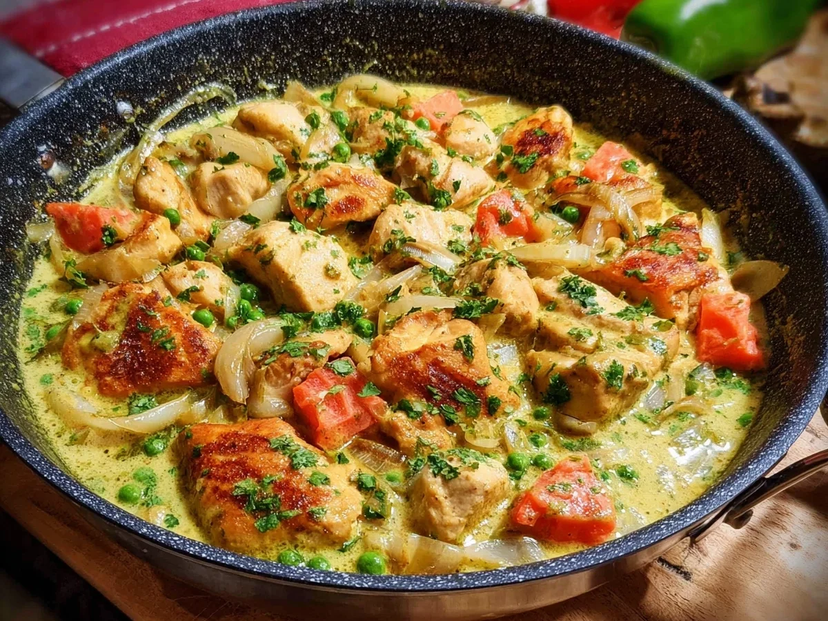 Schnelle Hähnchenpfanne mit cremiger Senfsauce - Bild 1