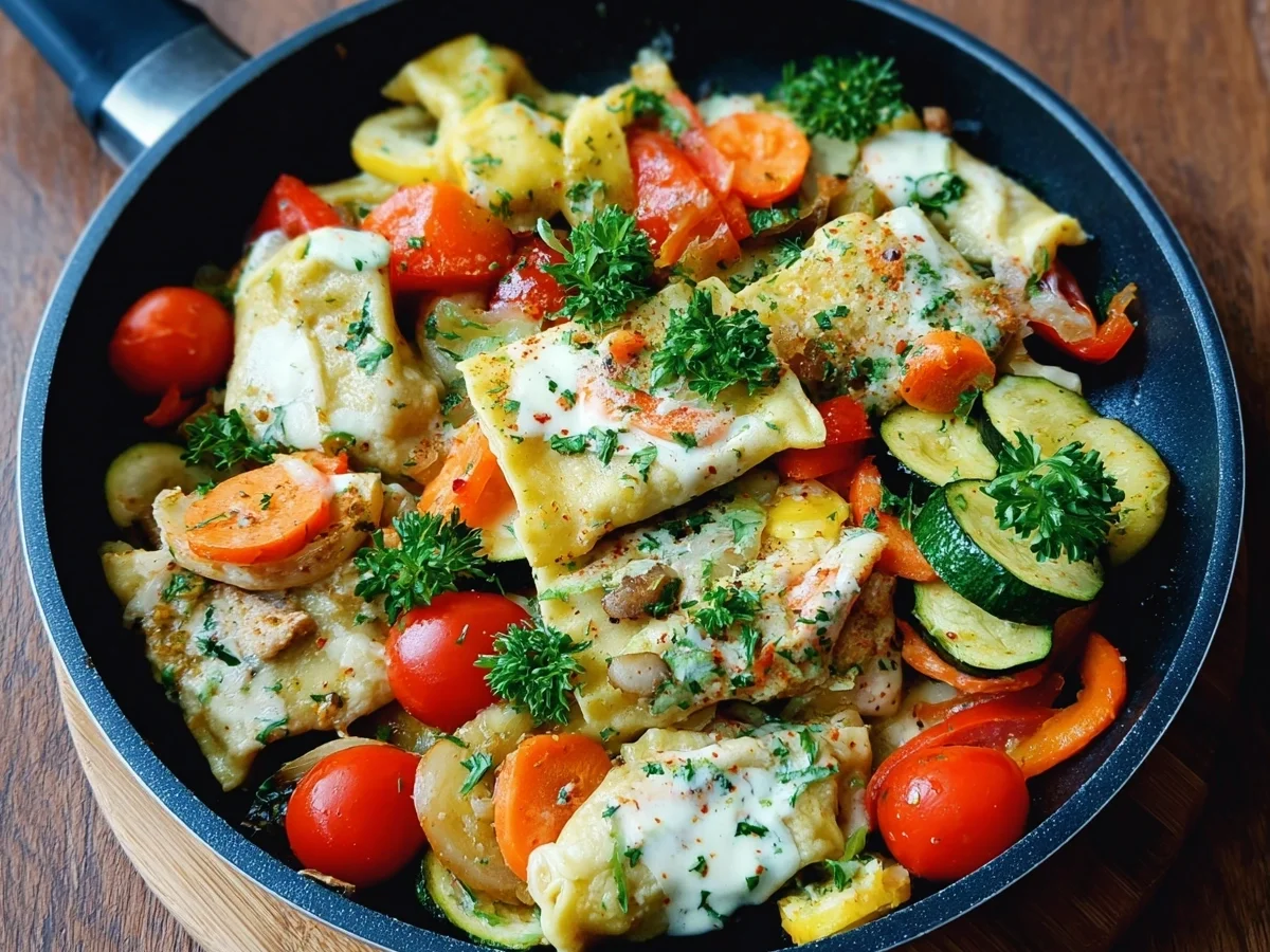 Schnelle Maultaschen-Pfanne mit frischem Gemüse - Bild 2