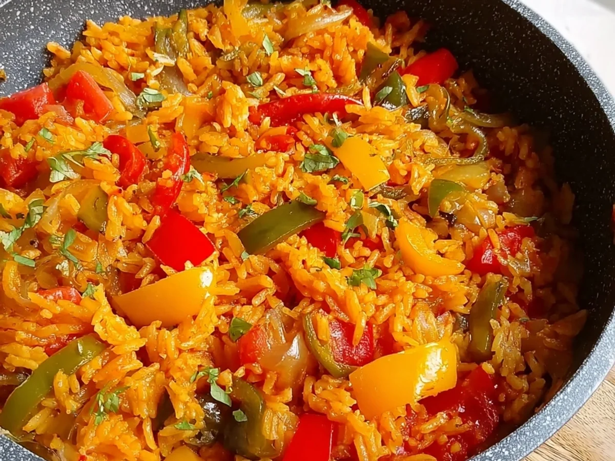 Schnelle Reispfanne mit Paprika Einfaches Familiengericht - Bild 1