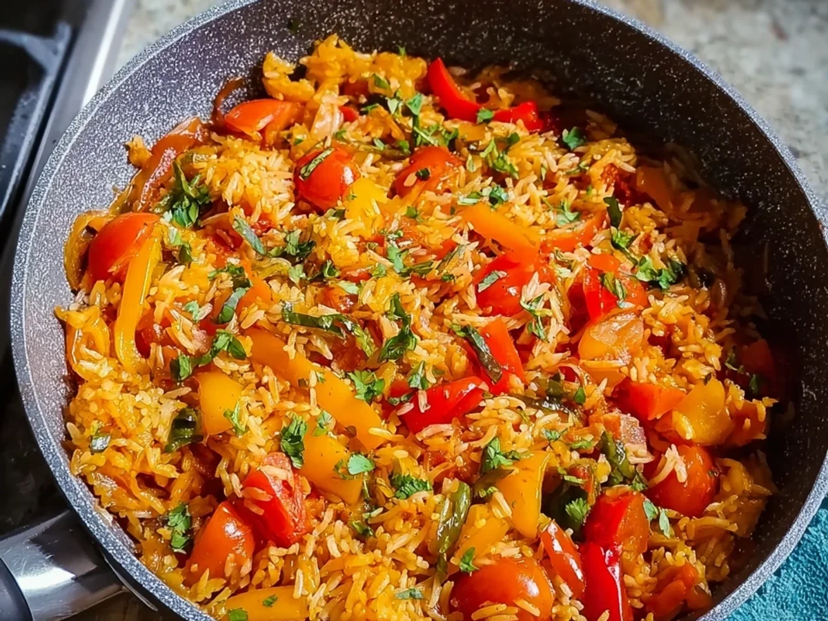 Schnelle Reispfanne mit Paprika Einfaches Familiengericht - Bild 2