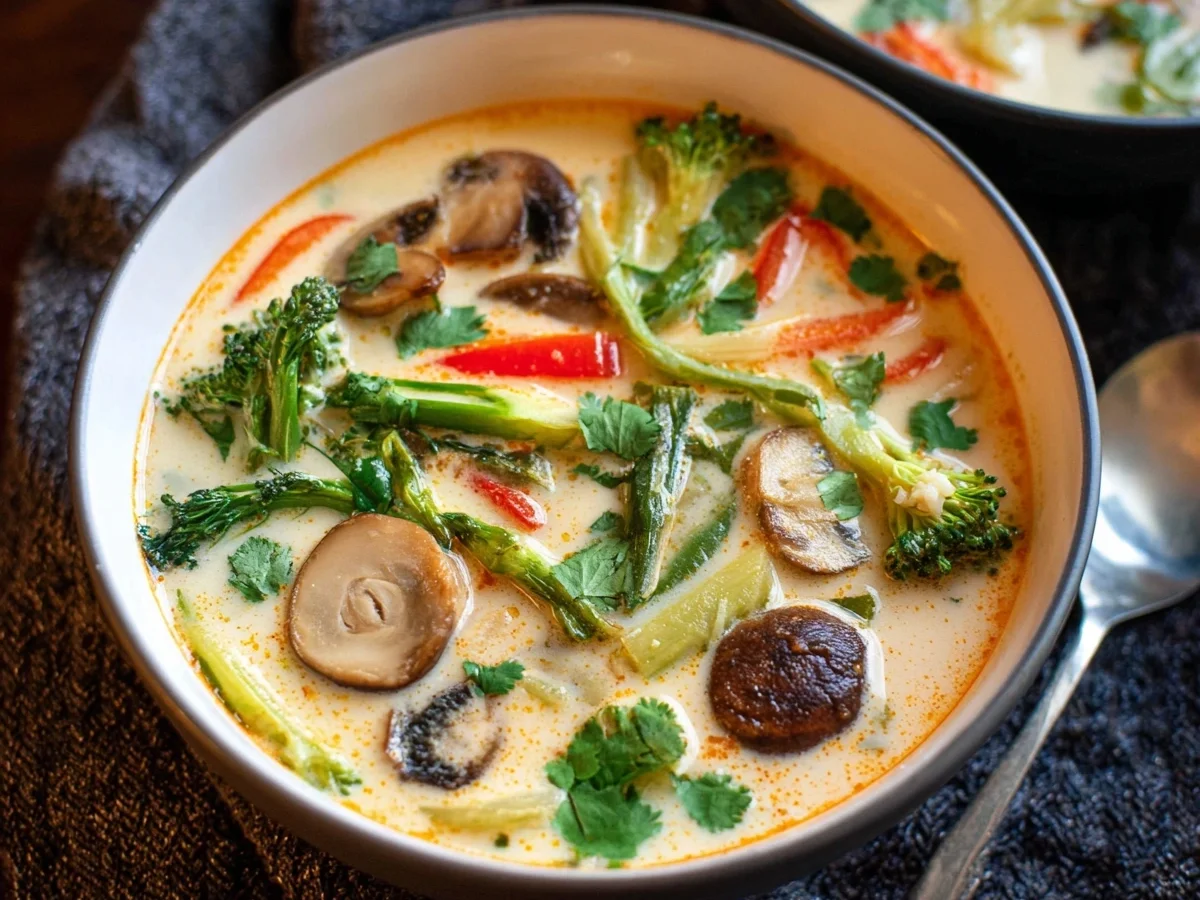 Schnelle Thai-Kokos-Suppe mit Gemüse: Wärmend & Lecker - Bild 1