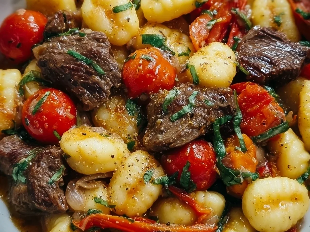 Schnelles Gnocchi mit Rinderfilet & Kirschtomaten - Bild 2