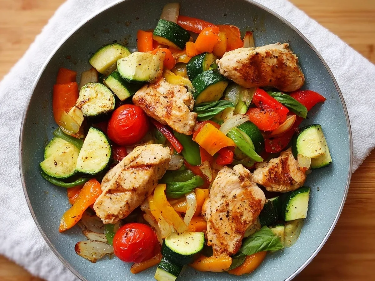 Schnelles Pfannengemüse mit Hähnchen Proteinreich - Bild 2