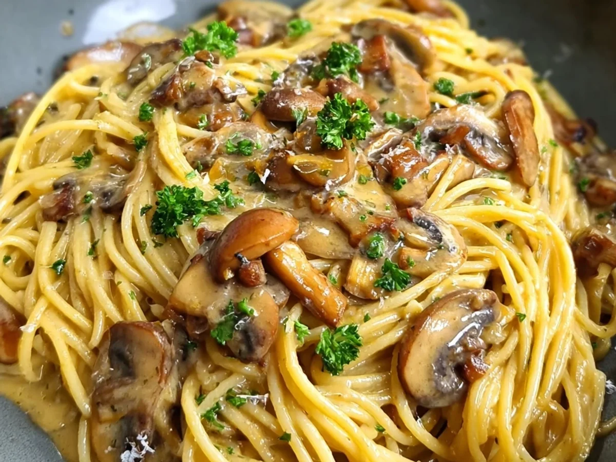 Spaghetti mit cremiger Pilzrahmsauce: Schnell & Lecker - Bild 1