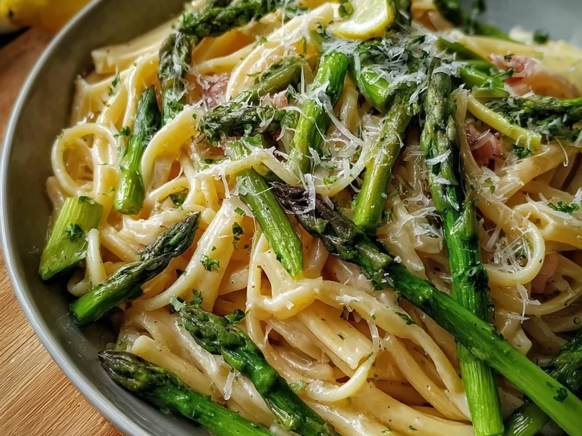 Spargel Pasta: Leichtes Frühlingsgericht mit grünem Spargel - Bild 1