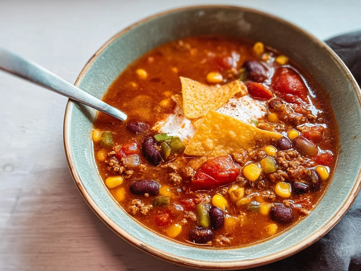 Würzige Taco-Suppe mit Hackfleisch aus dem Thermomix - Bild 1