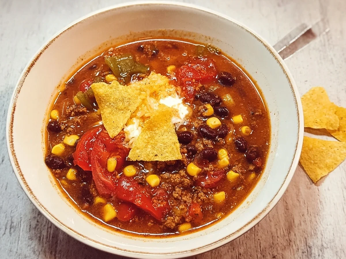 Würzige Taco-Suppe mit Hackfleisch aus dem Thermomix - Bild 2