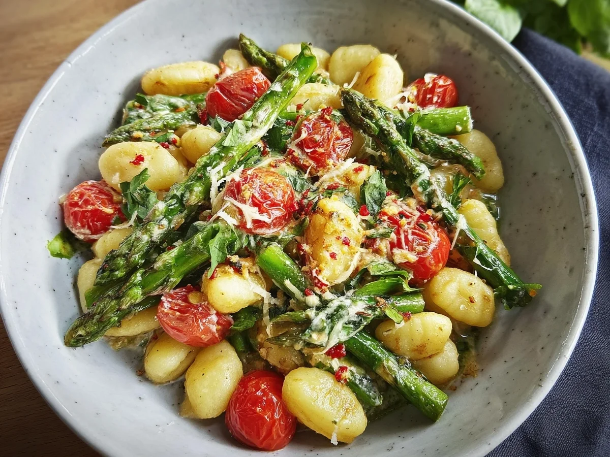 Würziges Gnocchi mit grünem Spargel - Bild 1